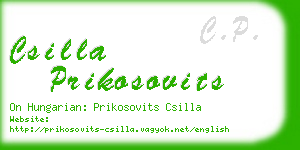 csilla prikosovits business card